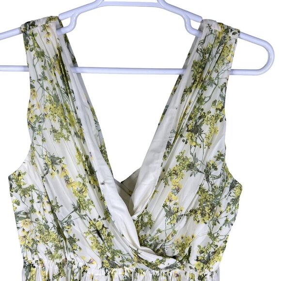 Alex Marie Size 16 White Green Floral Pleated Midi Easter Spring Dress MSRP $149 - Picture 9 of 16